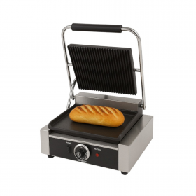 Grill contact électrique panini large plaques sup rainurées inf lisse - modèle déclassé suite choc