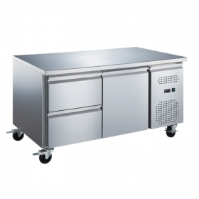 Desserte réfrigérée positive centrale 1 porte - 2 tiroirs