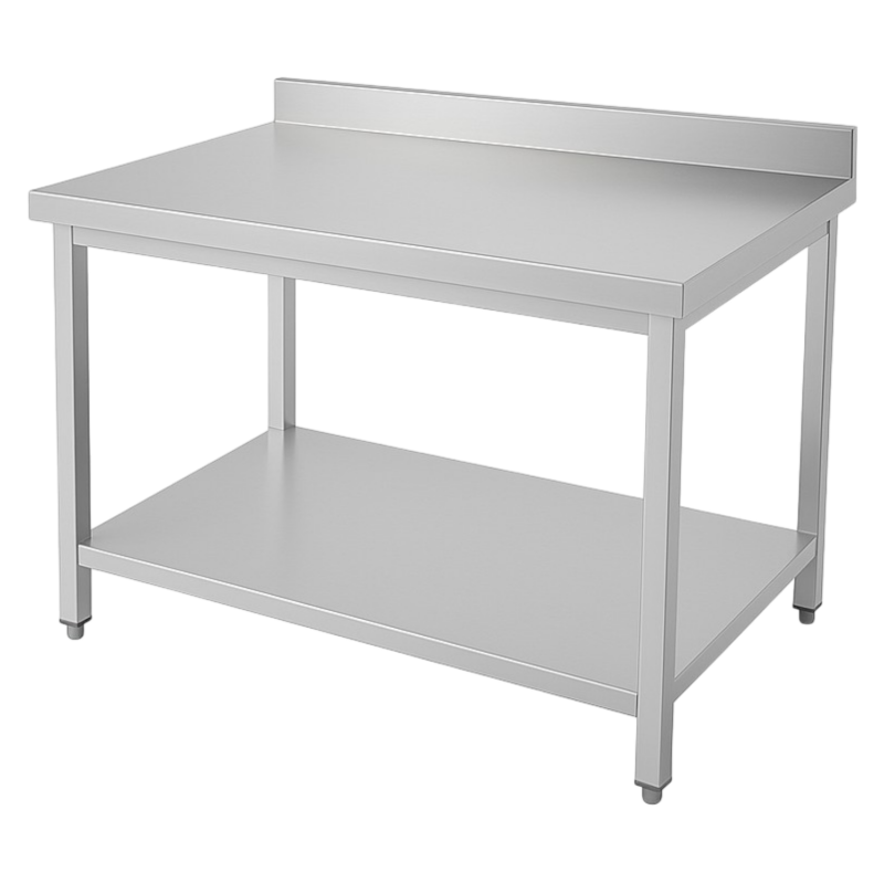 Table inox professionnelle adossée prof. 700 mm - modèle déclassé suite choc