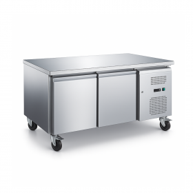Tour pâtissier réfrigéré froid positif ventilé - Plan de travail Inox - 2 portes - Sans dosseret