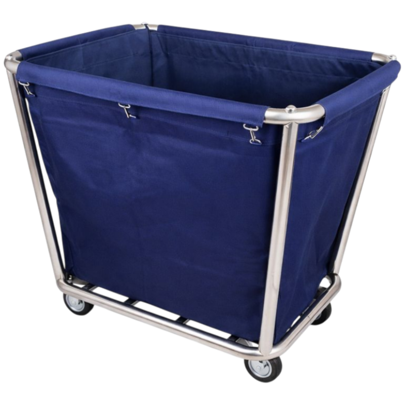 Chariot à linge conique en inox avec roulettes