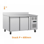 Table réfrigérée positive 2 portes - dosseret - 600mm