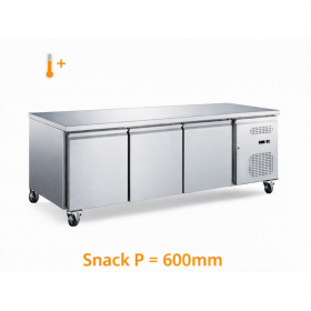 Table réfrigérée positive 3 portes centrale profondeur 600mm