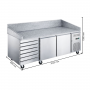 Table à pizza réfrigérée 2 portes et 7 tiroirs à pâtons
