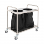 Chariot inox 2 poubelles avec 2 arceaux