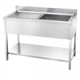 Plonge 1 bac + Egouttoir droite 1400 x 700 mm - modèle déclassé suite choc