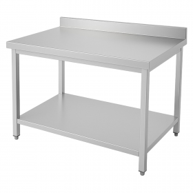 Table inox professionnelle adossée prof. 700 mm