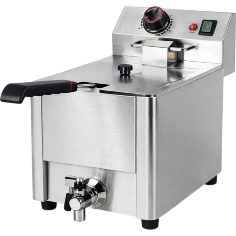 Friteuse électrique avec vanne de vidange - 8 Litres