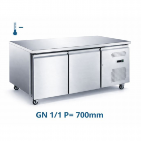 Desserte réfrigérée 2 portes centrale négative profondeur 700 - Congélateur