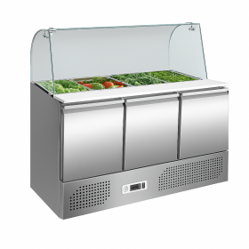 Saladette réfrigérée 3 portes avec vitre bombée
