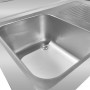 Plonge 1 Bac à Gauche - 1000 x 700 mm