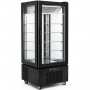 Vitrine négative 4 faces vitrées 475 litres noire - Congélateur