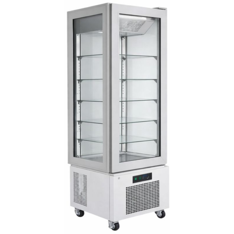Vitrine négative 4 faces vitrées 475 litres blanche - Congélateur