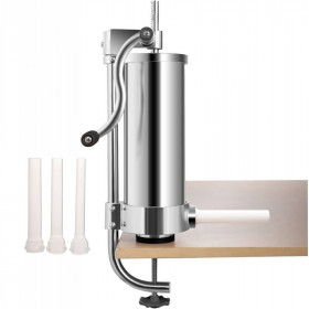 Poussoir à Saucisses Manuel Inox 3L - 3 Tubes - Pince de Table