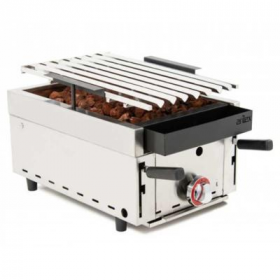 Grill pierre de lave Arilex avec grille rainurée en acier inoxydable Arilex - 2 brûleurs