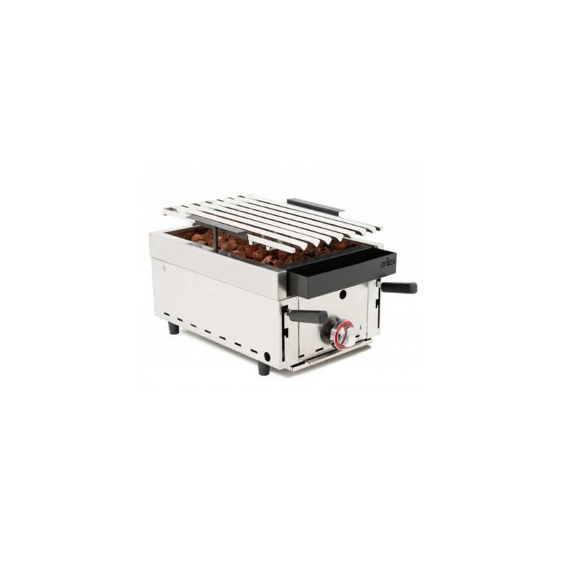 Grill pierre de lave Arilex avec grille rainurée en acier inoxydable Arilex