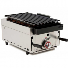 Grill pierre de lave avec grille rainurée Arilex - 2 brûleurs