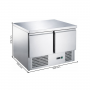 Table réfrigérée 2 portes 240L plan en inox