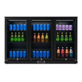 Arrière bar réfrigéré 3 portes vitrées battantes
