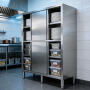 Armoire de rangement inox avec portes coulissantes – 1000 x 500 x 1800 mm