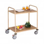 Chariot de Service Imitation Bois - 2 plateaux - 845x525x940 mm