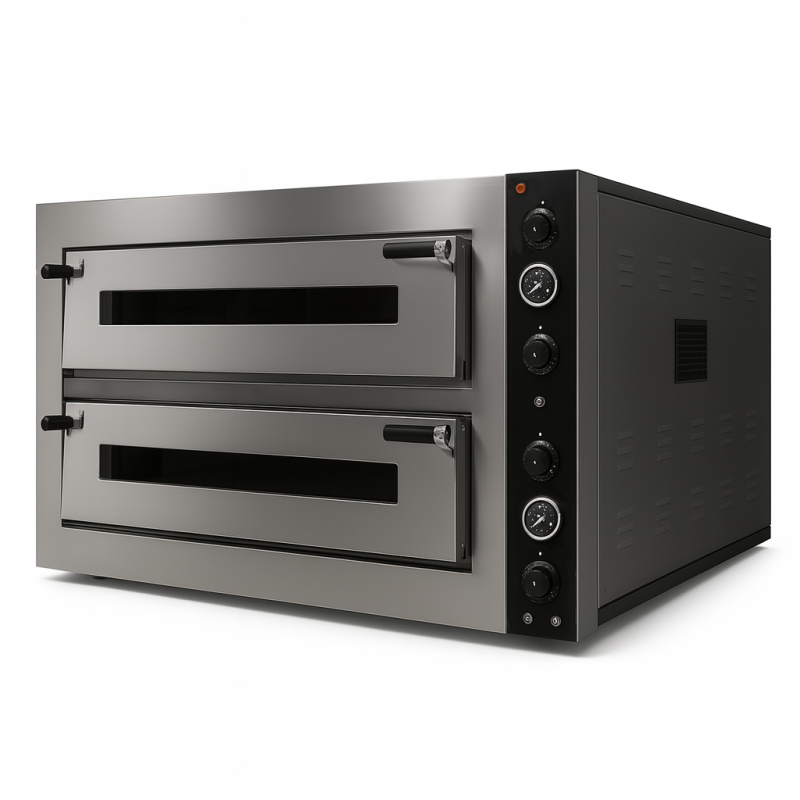 Four à pizza électrique 2 niveaux professionnel – 4 + 4 pizzas Ø30 cm