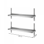 Etagères murales double 800 x 355 mm