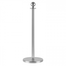 Poteau guide-file à tête boule – Finition argent - modèle déclassé suite choc