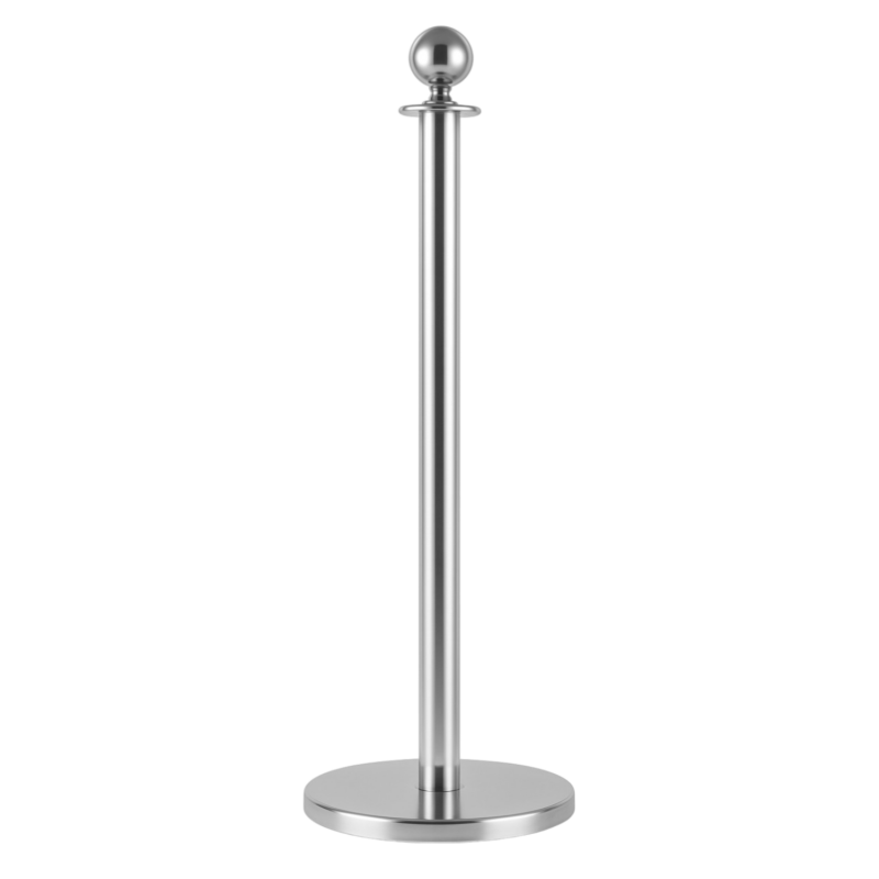 Poteau guide-file à tête boule – Finition argent - modèle déclassé suite choc