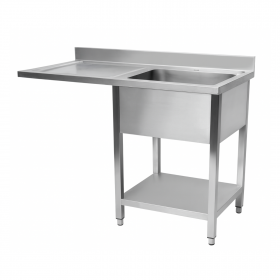 Plonge avec Bac à Droite et Passage Lave-Verre – 1200 x 600 mm