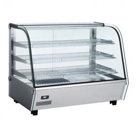 Vitrine chauffante étagères ajustables - INOX - 160L