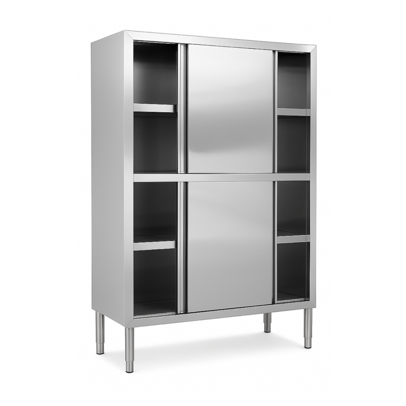 Armoire de rangement inox avec portes coulissantes – 1500 x 500 x 1800 mm