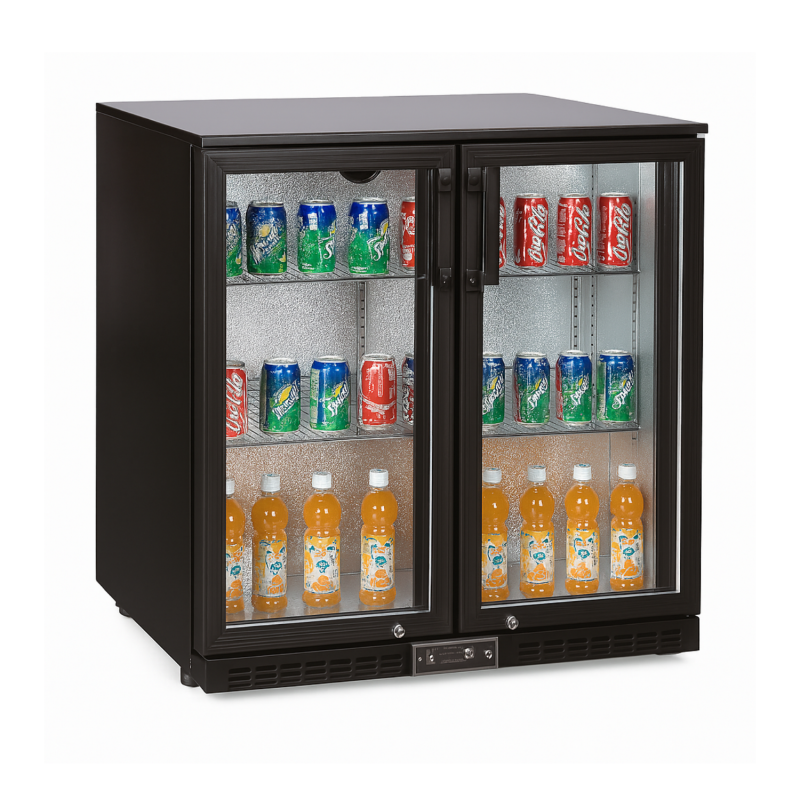 Arrière bar réfrigéré 2 portes vitrées battantes