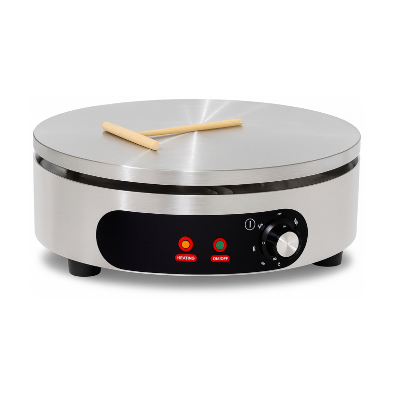 Crêpière Ronde Professionnelle Électrique 3000W – Plaque Fonte 40 cm