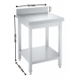 Table inox adossée – 700 x 600 mm