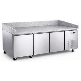 Table à pizza réfrigérée en granit 3 portes moteur à droite