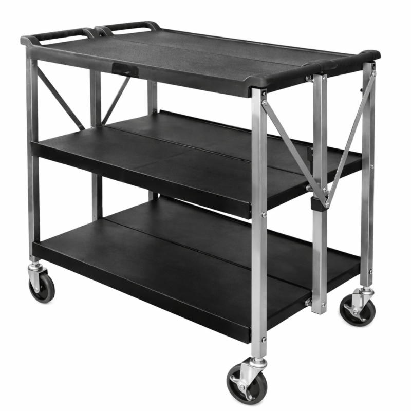Chariot de service pliant - 3 Plateaux