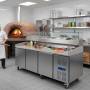 Table à pizza réfrigérée 3 portes avec vitrinette réfrigérée indépendante