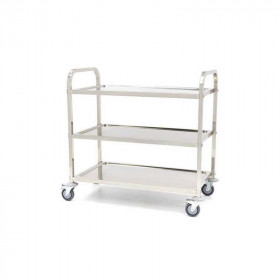 Chariot de service inox professionnel 3 plateaux