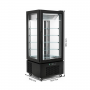 Vitrine négative 4 faces vitrées 475 litres noire - Congélateur