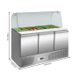 Saladette réfrigérée avec vitre bombée 3 portes GN 1/1