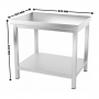 Table inox professionnelle Centrale - 800 x 600 mm