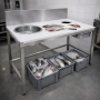 Table de préparation poisson 1 bac de rinçage 1000 x 600 mm