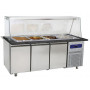 Vitrine saladette / bain marie linéaire à composer sur commande