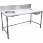 Table de préparation poisson 1 bac de rinçage 1400 x 600 mm
