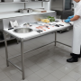 Table de préparation poisson 1 bac de rinçage 1400 x 600 mm