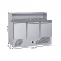 Table à pizza réfrigérée en granit 3 portes avec saladette