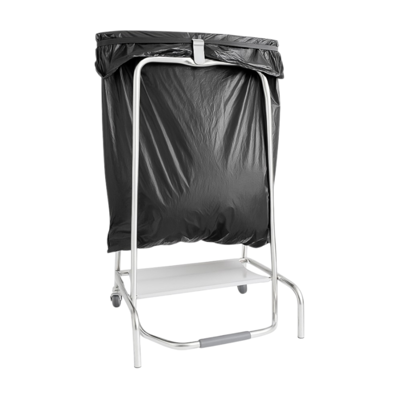 Poubelle pince sac sur roues