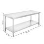 Table inox professionnelle Centrale prof. 700 mm