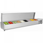 Saladette réfrigérée à ingrédients inox - 2000 mm - 9 GN 1/3